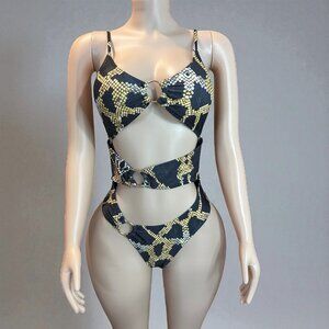 3 Rings Women One Piece Unique Swimsuit